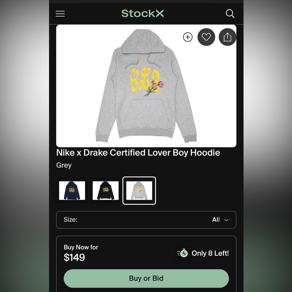 New Stock X Certified Mens Nike x Drake Collaboration Lover Boy Hoodie Soft! L - Picture 2 of 6